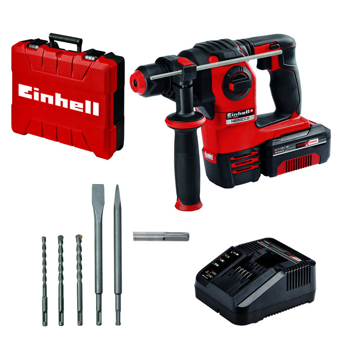Einhell HEROCCO Li BL Kit 3.0 Ah - Accu Boorhamer - SDS-Plus - 1 accu - Power X-Change