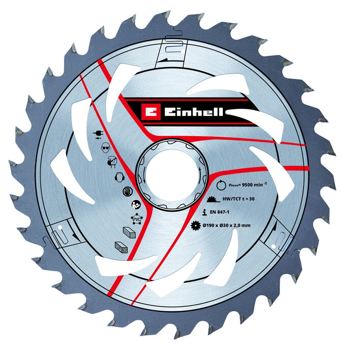 Einhell HM TCT Zaagblad - 1 stuk - Ø190x30x1,3 mm / 30 T