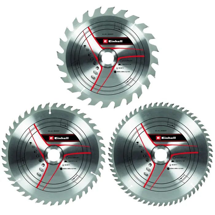 Einhell HM TCT Zaagbladenset - 3-delig - Ø254x30x3,2 mm  (24, 42, 60 T)