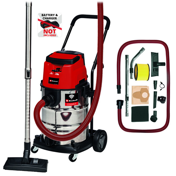 Einhell TP-VC 36/30 Li S Auto Solo - Accu Nat-/Droogzuiger - 30 L - Power X-Change