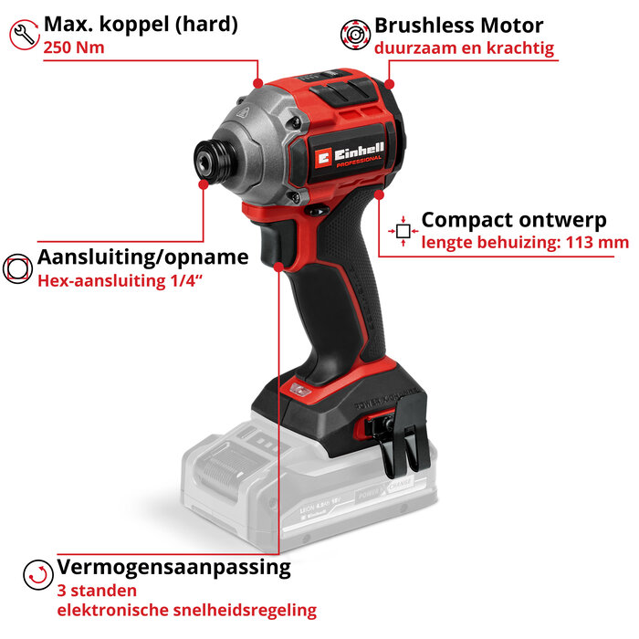 Einhell TP-CI 18/250-C Li BL Solo - Accu Slagschroefmachine - Power X-Change