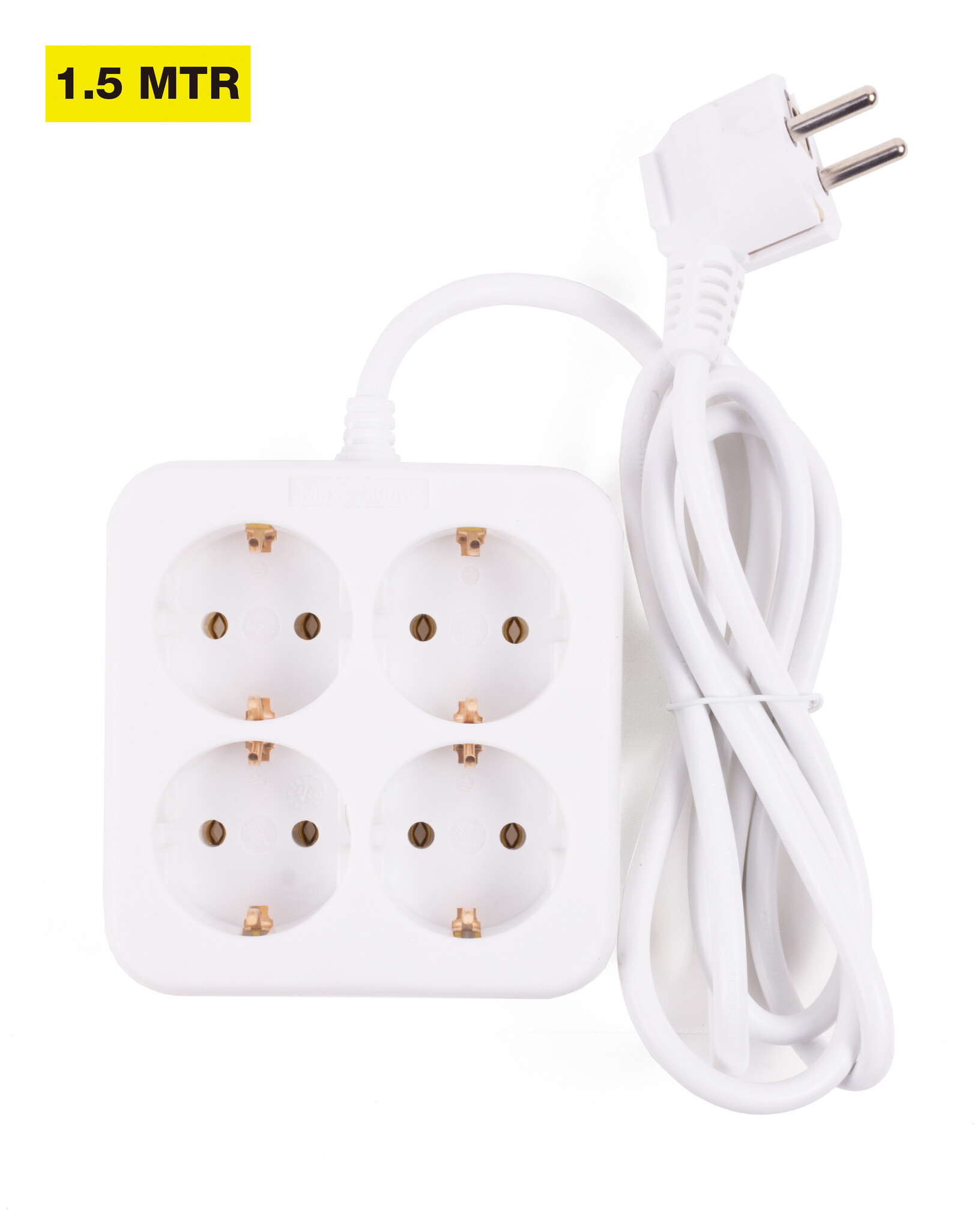 Benson Tools Stekkerdoos 4-voudig + RA + 1.5 mtr vierkant