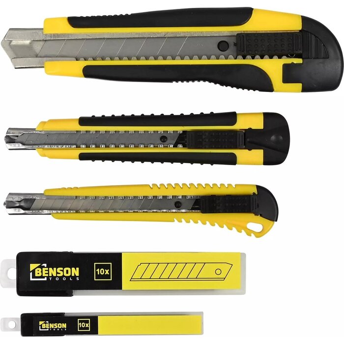 Benson Tools Afbreekmessen set 9 mm en 18 mm + 20 reservemessen