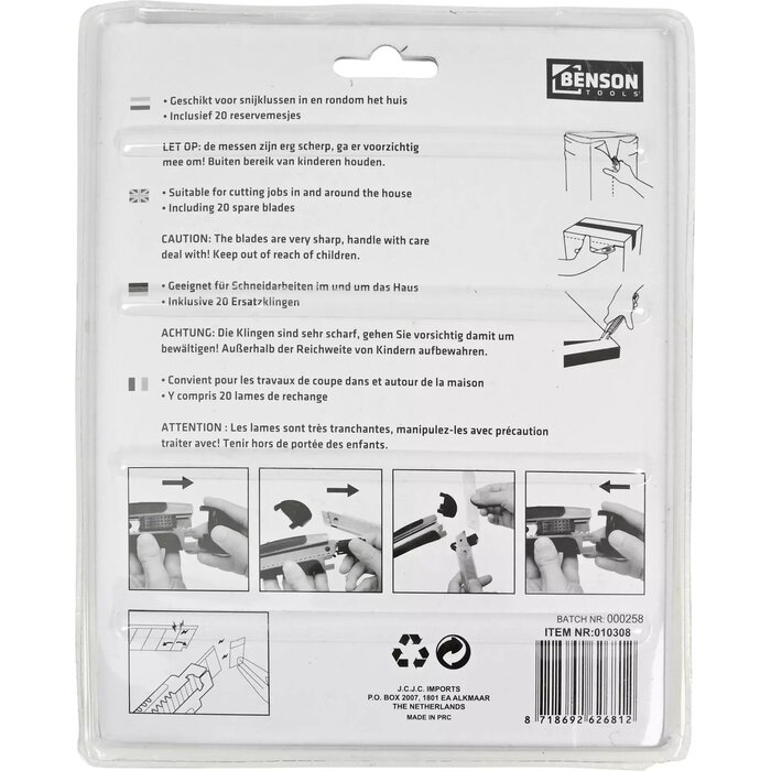 Benson Tools Afbreekmessen set 9 mm en 18 mm + 20 reservemessen