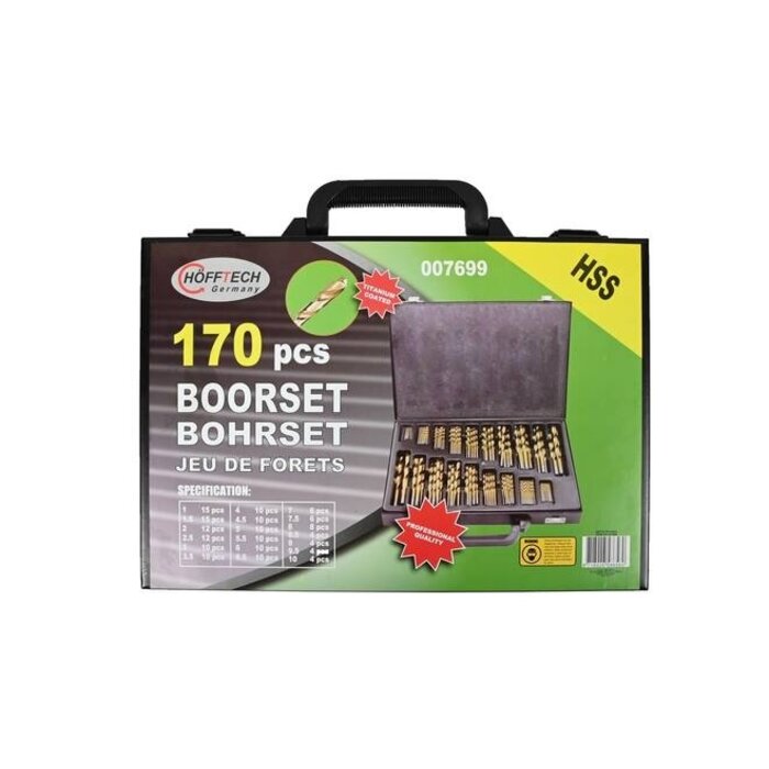 Benson Tools Benson Boorset 170 dlg HSS tita coated/koffer