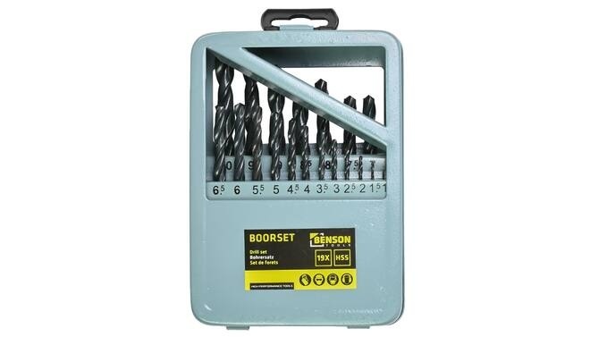 Benson Tools Benson Boorset 19 dlg HSS stalen cassette