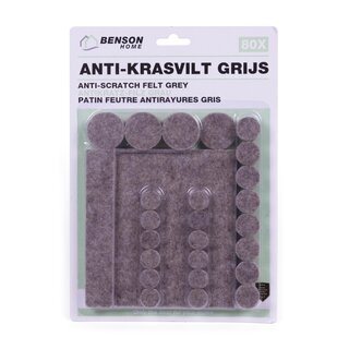 Benson Tools Antikrasvilt set 80 dlg grijs