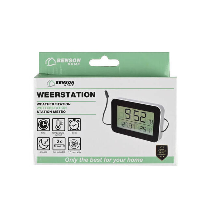 Benson Tools Benson Weerstation in-en outdoor digitaal