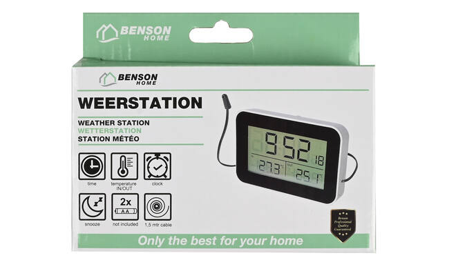 Benson Tools Benson Weerstation in-en outdoor digitaal