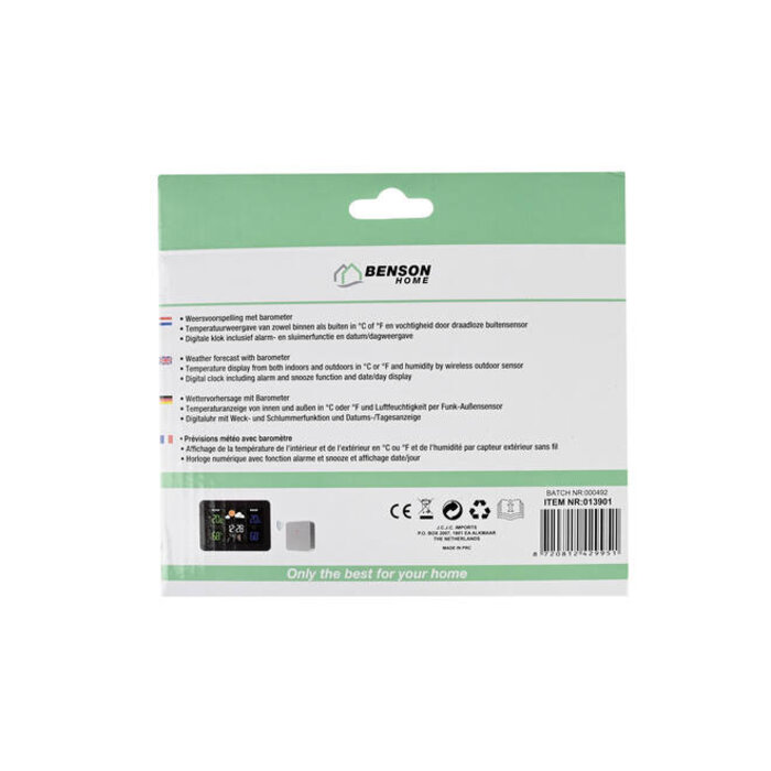 Benson Tools Benson Weerstation met barometer in-en outdoor