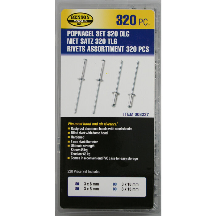 Benson Tools Benson Popnagel set 320 dlg
