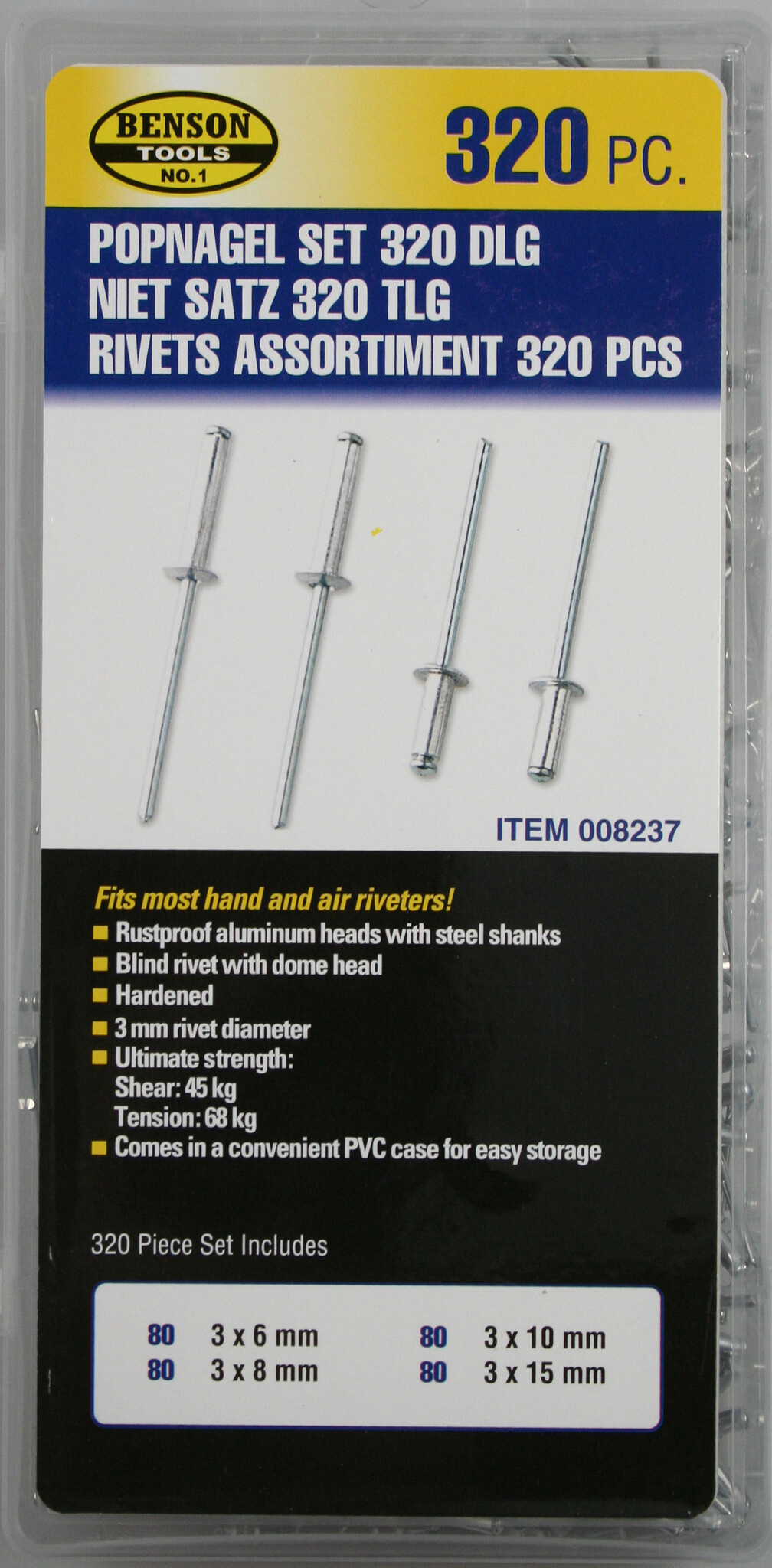 Benson Tools Benson Popnagel set 320 dlg