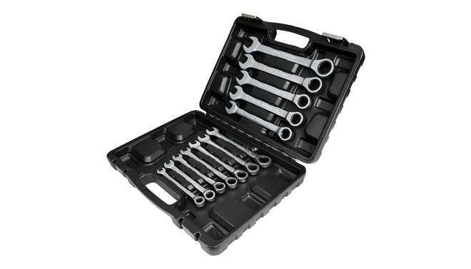 Benson Tools Ratel ring-steek sleutel 12 dlg + koffer