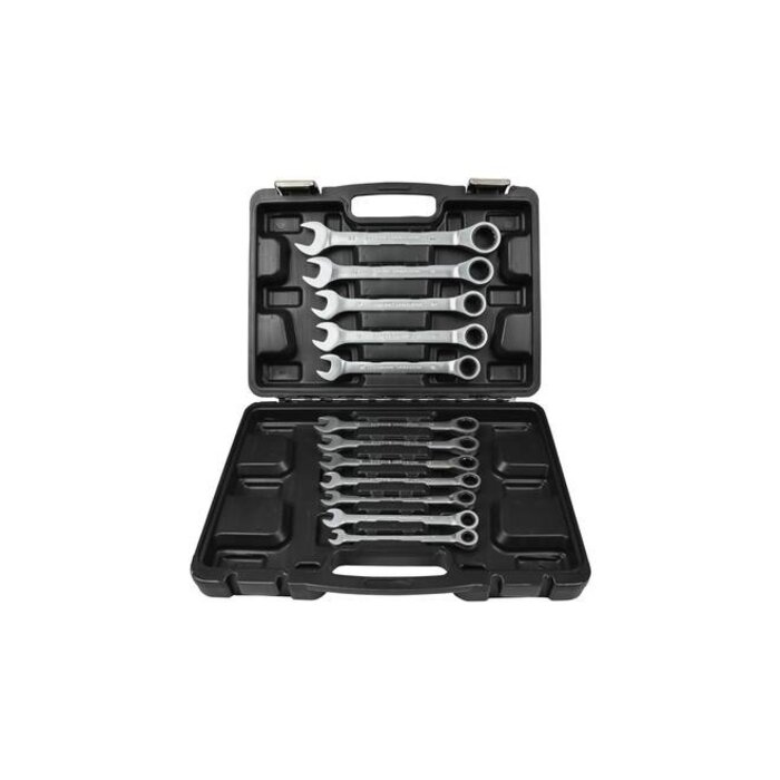 Benson Tools Ratel ring-steek sleutel 12 dlg + koffer