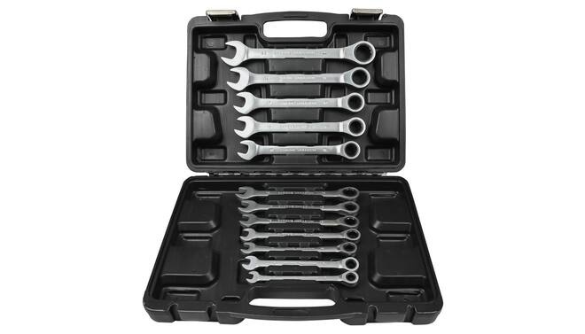 Benson Tools Ratel ring-steek sleutel 12 dlg + koffer