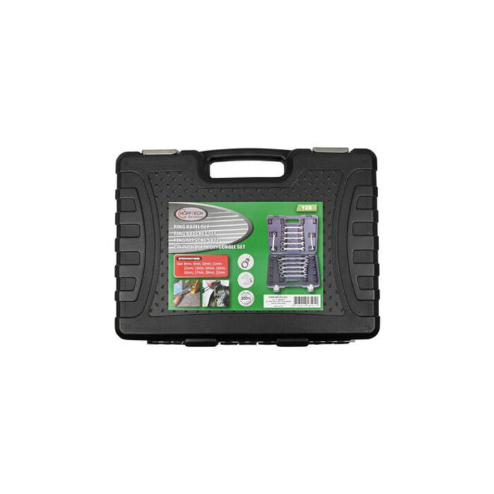 Benson Tools Ratel ring-steek sleutel 12 dlg + koffer