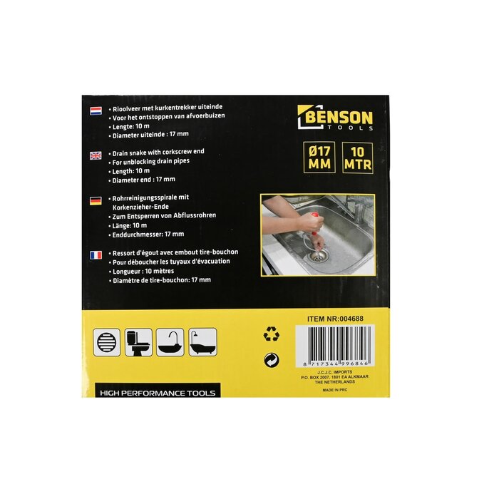 Benson Tools Benson Rioolveer 10 meter (004688)