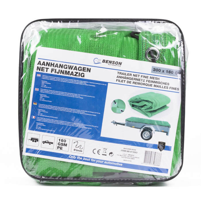 Benson Tools Aanhangwagen net fijnmazig 3,0 x 1,6 mtr in tas