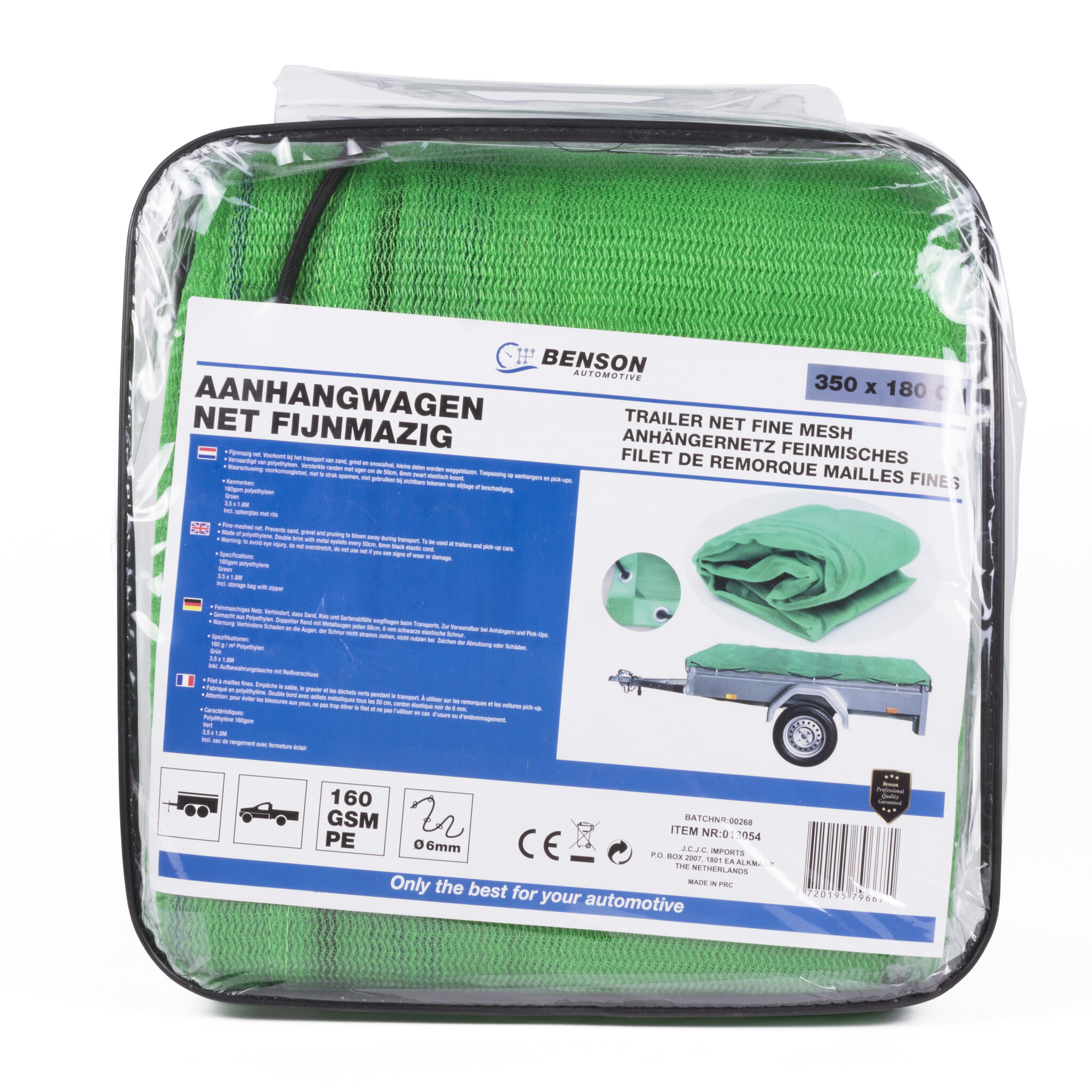 Benson Tools Aanhangwagen net fijnmazig 3,5 x 1,8 mtr in tas