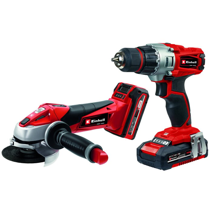 Einhell TE-TK 18 Li Kit Exclusive ‚ Accu Combiset met Boormachine, Slijper, Schuurmachine, Accessoires & Tas