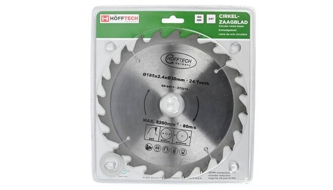 Hofftech Cirkelzaagblad 185 x 30 - 24 tands