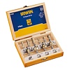 Irwin frezenset 10-delig aansluiting in houten kistje - 8mm stift aansluiting