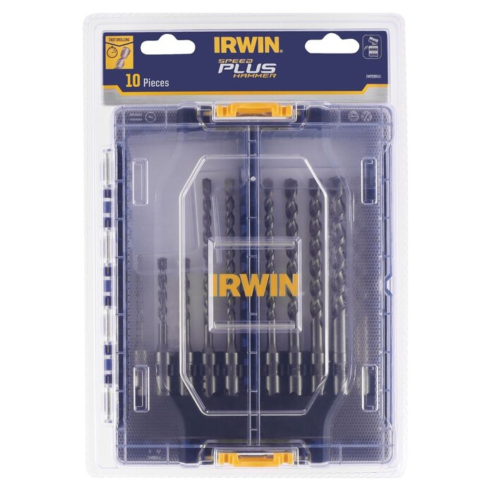 IRWIN SDS+ betonboren Set 10PCS 5x110mm, 5,5x110mm, 5,5x160mm, 6x110mm, 2x 6x160mm, 2x 8x160mm, 10x160mm en 12x160mm