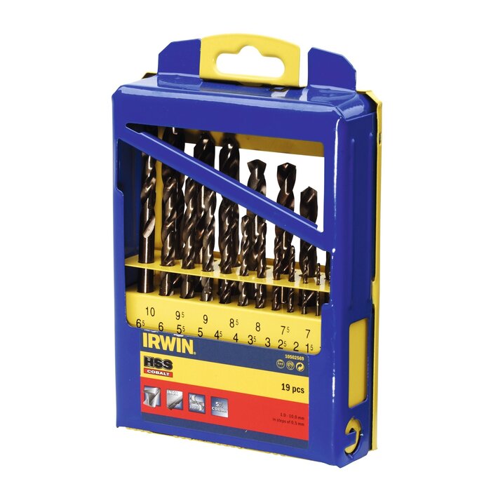HSS Metaalboor 135° Cobalt, 19PCS Set in metalen koffer: 1,0 - 10,0 mm