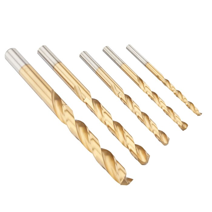 HSS Metaalboren 135° Titanium, 5PCS Set: 4/5/6/8/10mm