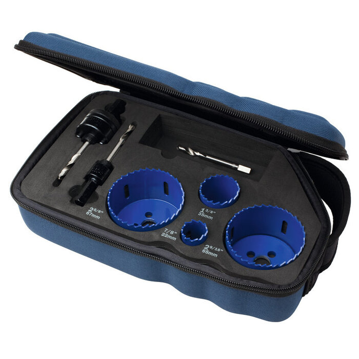 Gatzaagkit 600L: 22, 29, 35, 44, 51, 64mm.