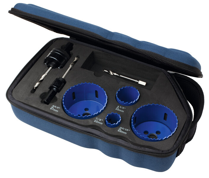 Gatzaagkit 600L: 22, 29, 35, 44, 51, 64mm.