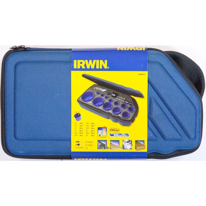 IRWIN Gatzaagkit 1200G: 16, 19, 22, 25, 29, 32, 35, 38, 44, 51, 64 en 76mm