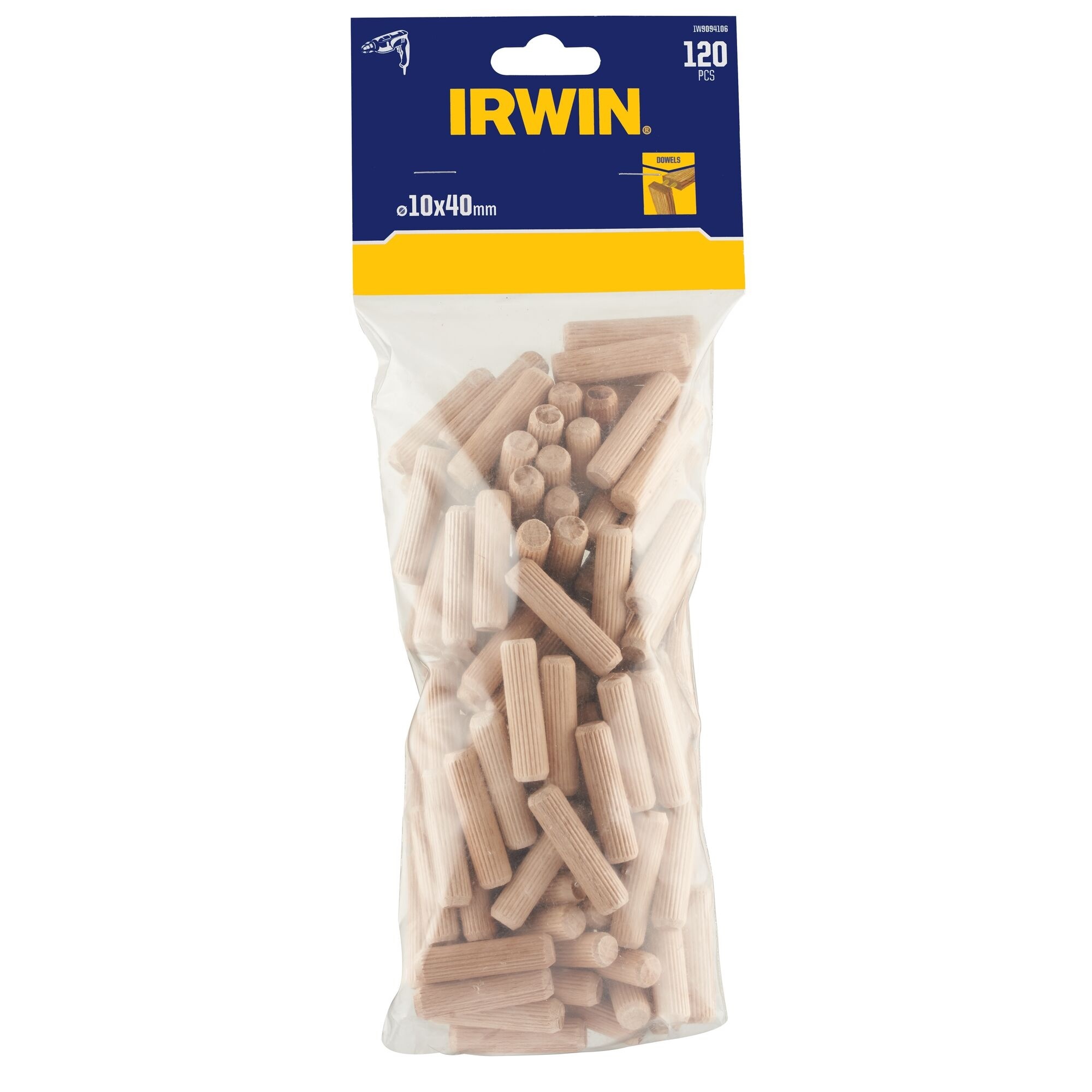 IRWIN Deuvels, 120 stuks, 40mm lengte 10mm