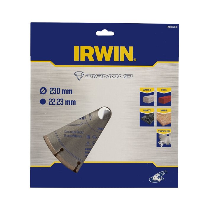 IRWIN Pro Performance diamantzaagblad 230mm voor haakse slijper, steen,