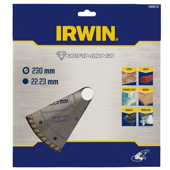 IRWIN Pro Performance diamantzaagblad 230mm voor haakse slijper, keramiek en tegels