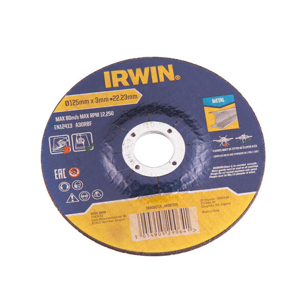 IRWIN 4 slijpschijven (+ 2 gratis)125mmx3mm doorslijpschijf metaal