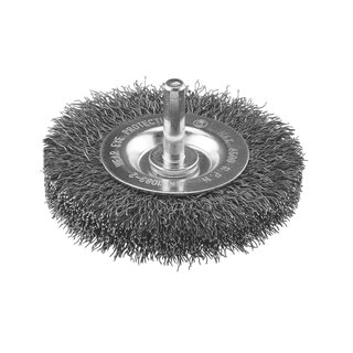 Staaldraadborstel (boormachine) voor steen, beton, staal, diameter 75mm, dikte 15mm.