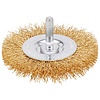 Staaldraadborstel messing (boormachine) voor hout, diameter: 75mm. Dikte: 10mm.