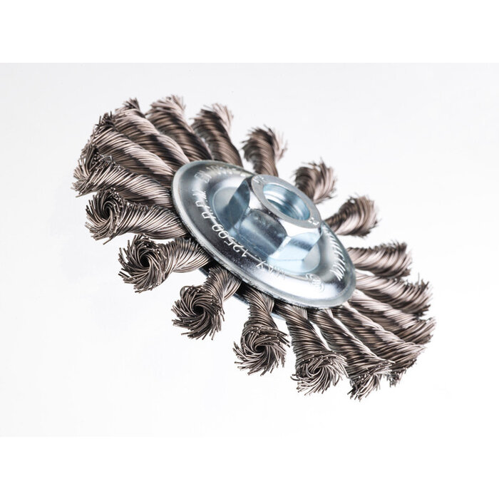 IRWIN Staaldraadborstel (haakse slijper) voor metaal, beton, diameter 115mm. Dikte: 13mm.