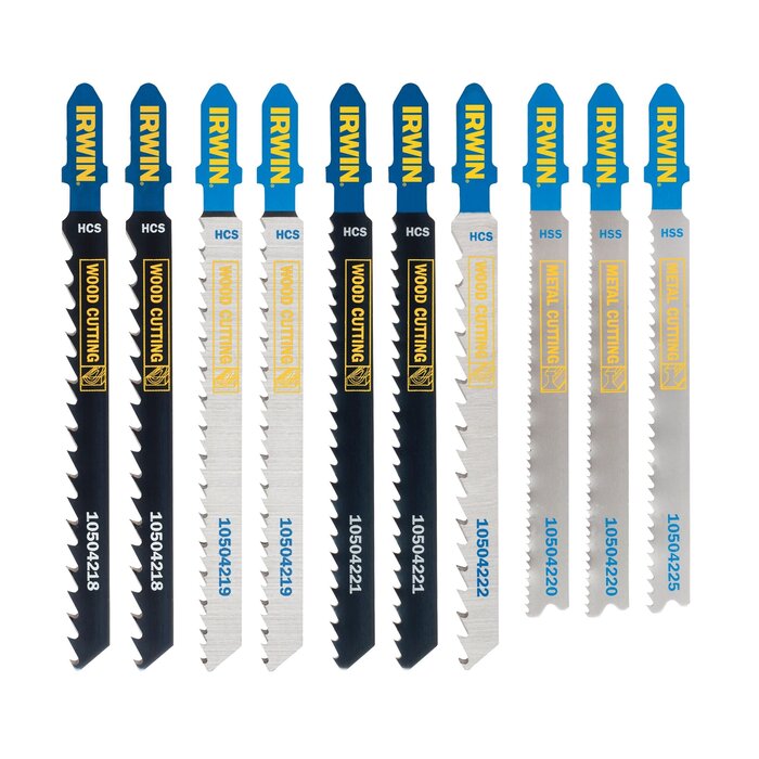 IRWIN Set decoupeerzaagbladen 10PCS, T-schacht Hout & metaal