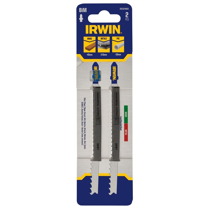 IRWIN Pro Performance bim decoupeerzaagblad hout (tot 65mm), metaal (3-10mm), PVC (tot 30mm),grove vertanding, T-aansluiting