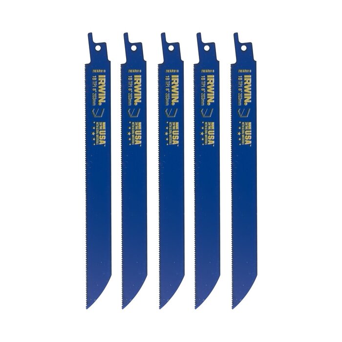 IRWIN Reciprozaagblad 200mm 18TPI, Metaalzagen - 5 stuks