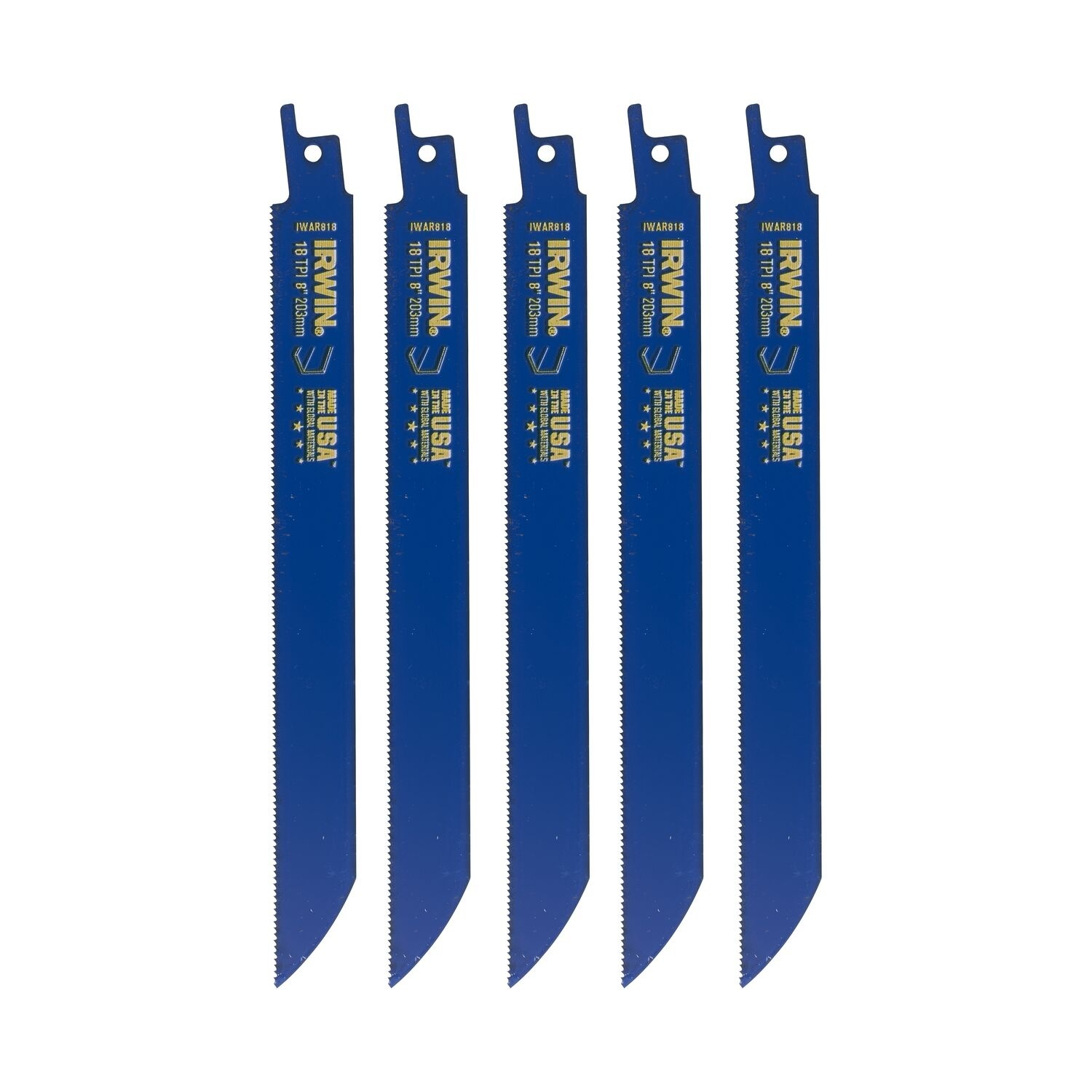 IRWIN Reciprozaagblad 200mm 18TPI, Metaalzagen - 5 stuks