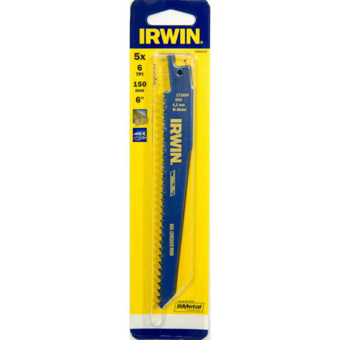 IRWIN Reciprozaagblad 225mm 6TPI, zagen van hout met spijkers