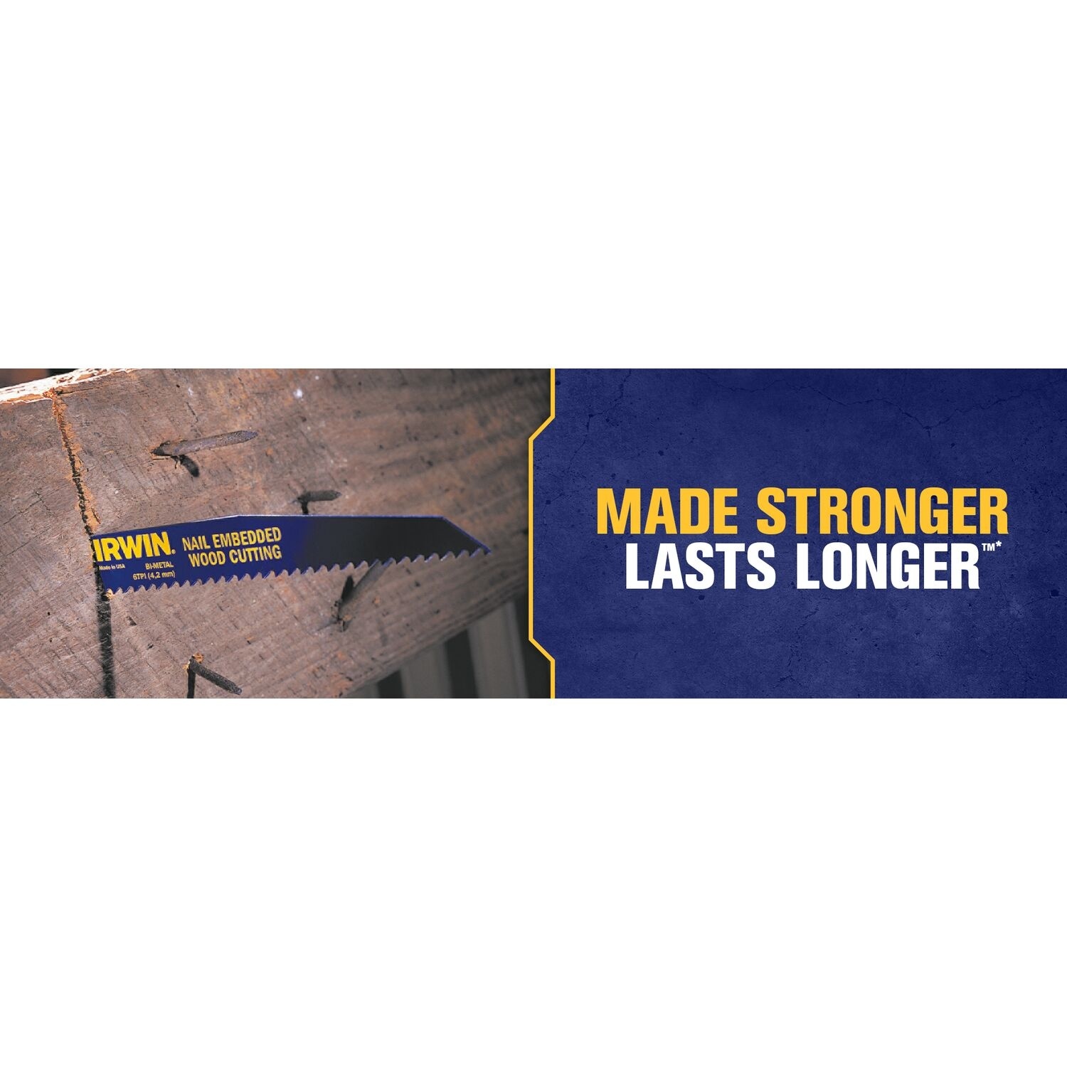 IRWIN Reciprozaagblad 300mm 6TPI, 5x zagen van hout met spijkers