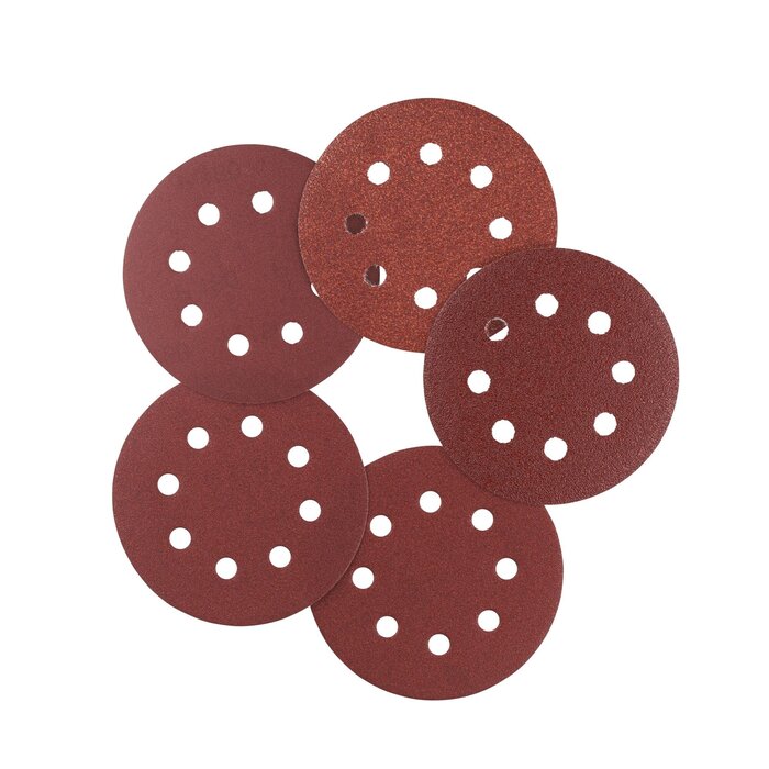 IRWIN Set Schuurschijven 25PCS excentrisch diameter 115mm met klittenband, 5x K60, 5x K80, 10x K120 en 5x K180.