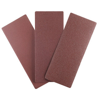 Schuurstroken 1/3 vlakschuur 50PCS (alle merken) met klem, geen perfo, 230x93mm, 15x K60, 15x K100 en 20x K150.