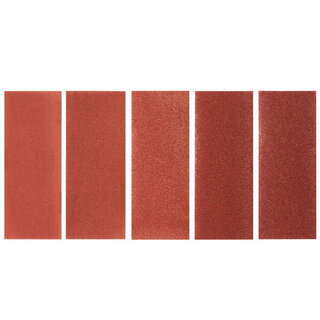 Set Schuurstroken 1/3 5PCS (alle merken) met klem, geen perfo, 230x93mm, K40, K60, K100, K150 en K220.