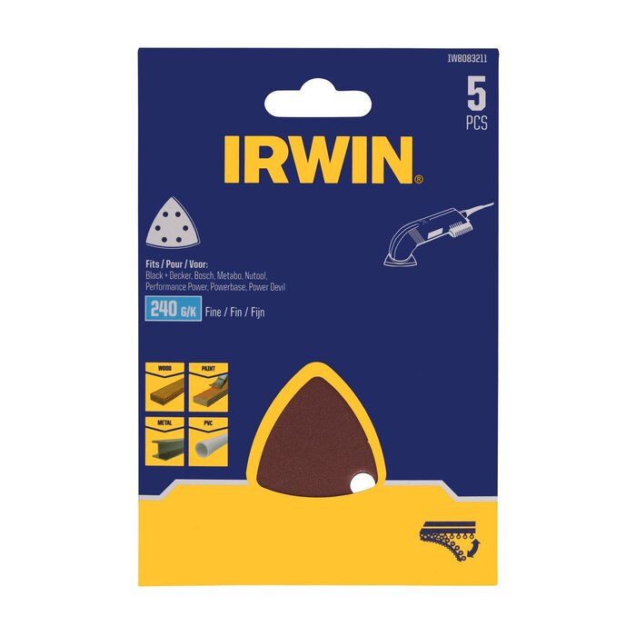 IRWIN Schuurstroken Delta 93x93mm met klittenband, K240