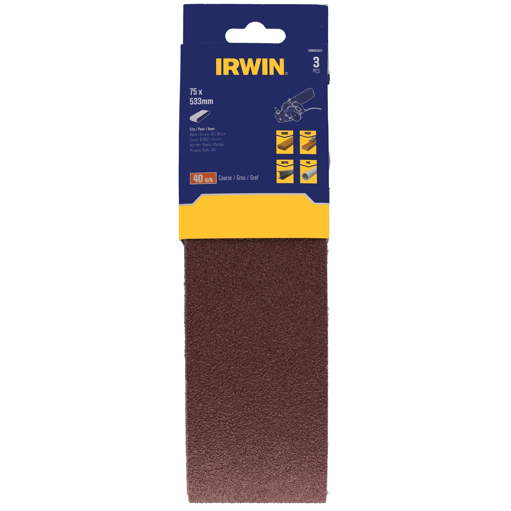 IRWIN Schuurband 3PCS 75x533mm K40